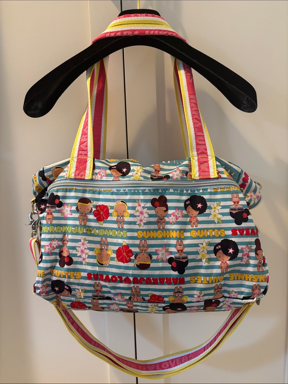 Harajuku Lovers Colourful Sunshine Cuties Hawaii Small Duffel with Crossbody Y2K - Picture 2 of 11